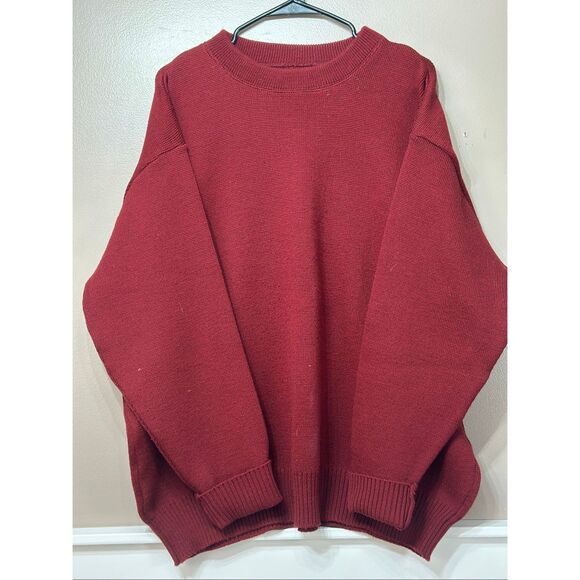 Vintage FILSON Burgundy Knitted 100% Virgin Wool Guide Women's Sweater XXL USA - Picture 2 of 9